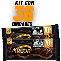 Kit 36x Barra Chocolate Amargo 70% Cacau 80g - Arcor Kit 36x Barra Chocolate Amargo 70% Cacau 80g - Arcor