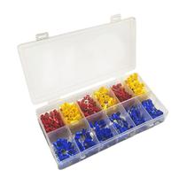 Kit 375 Pçs Terminais Elétricos Olhal Garfo Pino Macho Fêmea