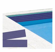 Kit 38 Adesivos Faixa Borda Pastillha Azul quadradinho 2x2 100x30cm