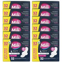 Kit 384 Unidades Absorventes Noturno Mili Cobertura Suave Com Abas - 12 Pacotes x 32 Para Proteção Noite Fluxo Intenso Kit 384 Unidades Absorventes Noturno Mili Cobertura Suave Com Abas - 12 Pacotes x 32 Para Proteção Noite Fluxo Intenso