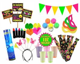 Kit 393 Itens Neon para Baladas: Copos, Forminhas e Decoração