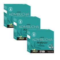 Kit 3cx Chá Kombucha Orgânico Chá Verde, Hortelã e Mate - Imunidade (30 sachês) - Campo Verde