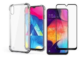 Kit 3D A10 Capa Transparente + Película de Vidro 3D Galaxy A10 2019