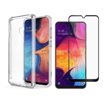 Kit 3D A20 / A30 - Capa Anti Shock Transparente + Película de Vidro 3D Galaxy A20 A30