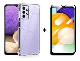 Kit 3D A33 5G - Capa Anti Shock Transparente + Película de Vidro 3D Galaxy A33 5G