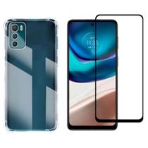 Kit 3D Moto G42 - Película 3D de Vidro + Capa Anti Impactos Moto G42