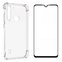 Kit 3D Moto G8 Power Lite Capa Transparente e Pelicula 3D de Vidro Temperado Kit 3D Moto G8 Power Lite Capa Transparente e Pelicula 3D de Vidro Temperado