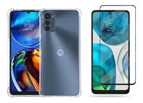 Kit 3D para Moto E32 - Película 3D de Vidro + Capa Capinha Transparente Anti Impactos