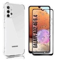 Kit 3D para Samsung Galaxy A32 4G 6.4 Pol. Capa Anti Impactos + Película 3D de Vidro
