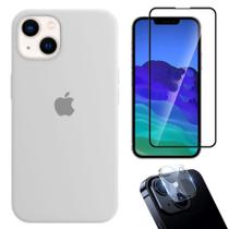 Kit 3em1 Compatível Com iPhone 14 Plus - Capa Case + Película de Vidro 3D Tela + Película de Câmera - Premium