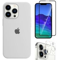 Kit 3em1 Compatível Com iPhone 14 Pro Max - Capa Case + Película Vidro 3D Tela + Película de Câmera