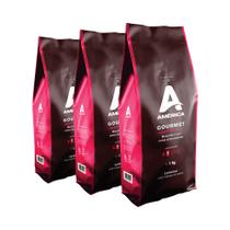 KIT 3KG CAFÉ TORRADO EM GRÃOS AMÉRICA GOURMET - 1Kg