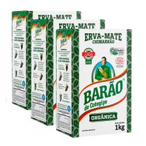 Kit 3kg Erva Mate Orgânica o melhor Chimarrão Barão Cotegipe 1kg cada