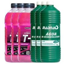 Kit 3L Aditivo Concentrado T-5 Para Radiador 3L Água Desmineralizada RadnaQ