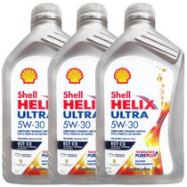 Kit 3L Óleo Lubrificante de Motor Shell 100% Sintético Helix Ultra 5w30 ECT C2 Gasolina e Diesel