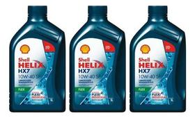 Kit 3L Óleo Lubrificante Shell HX7 10W-40 SP Semissintético Rn 700