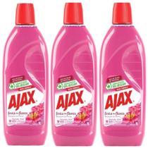 Kit 3Limpador Diluível Ajax Festa Das Flores Bouquet De Flores 1 Litro