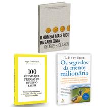 Kit 3livros, 100 Coisas Que Pessoas de Sucesso Fazem + O Homem Mais Rico da Babilônia + Os Segredos Da Mente Milionária, Os Segredos Para Enriquecer