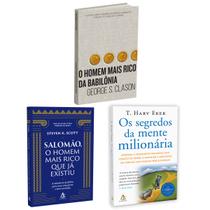 Kit 3livros, O Homem Mais Rico da Babilônia + Salomão, O Homem Mais Rico Que Já Existiu + Os Segredos Da Mente Milionária, Segredos Para Enriquecer