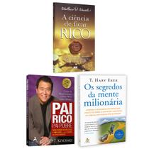 Kit 3livros, Pai Rico, Pai Pobre + A Ciência de Ficar Rico + Os Segredos Da Mente Milionária, Segredos Para Enriquecer, Edição Atualizada