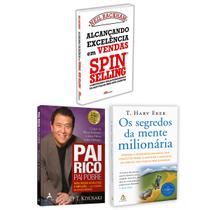Kit 3livros, Pai Rico, Pai Pobre + Alcançando Excelência Em Vendas + Os Segredos Da Mente Milionária, Segredos Para Enriquecer Kit 3livros, Pai Rico, Pai Pobre + Alcançando Excelência Em Vendas + Os Segredos Da Mente Milionária, Segredos Para Enriquecer