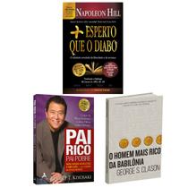 Kit 3livros, Pai Rico, Pai Pobre + Mais Esperto que o Diabo + O Homem Mais Rico da Babilônia, Segredos Para Enriquecer, Edição Atualizada