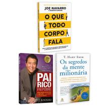 Kit 3livros, Pai Rico, Pai Pobre + O Que Todo Corpo Fala + Os Segredos Da Mente Milionária, Segredos Para Enriquecer, Edição Atualizada - Alta Books, Sextante