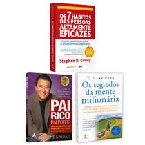 Kit 3livros, Pai Rico, Pai Pobre + Os 7 Hábitos das Pessoas Altamente Eficazes + Os Segredos Da Mente Milionária, Segredos Para Enriquecer - Alta Books, Sextante, BestSeller Kit 3livros, Pai Rico, Pai Pobre + Os 7 Hábitos das Pessoas Altamente Eficazes + Os Segredos Da Mente Milionária, Segredos Para Enriquecer - Alta Books, Sextante, BestSeller