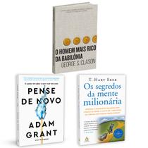 Kit 3livros, Pense de Novo + O Homem Mais Rico da Babilônia + Os Segredos Da Mente Milionária, Segredos Para Enriquecer