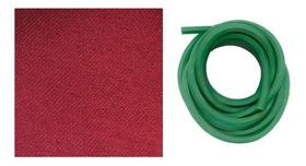 Kit 3m Tecido Pano Vinho Bordô + 7m Borracha L Mesa Sinuca