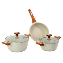 Kit 3pç Caçarolas Frigideiras Antiaderente Temperatti Bianco Kit 3pç Caçarolas Frigideiras Antiaderente Temperatti Bianco