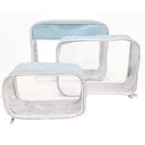 Kit 3pç Organizador Mala Maternidade Porta Objetos Necessaire Transparente Grande Infanti Bebe Menino Kit 3pç Organizador Mala Maternidade Porta Objetos Necessaire Transparente Grande Infanti Bebe Menino