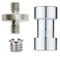 Kit 3pc Parafuso macho1/4-1/4 + Espaçador 1/4-3/8 + redução
