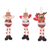 Kit 3pçs enfeite natalino rena pernas sort 23x10cm Kit 3pçs enfeite natalino rena pernas sort 23x10cm