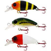 Kit 3pçs Isca Artificial Mini Crank Matadeira Saicanga Traira Black Bass Tilapia Kit 3pçs Isca Artificial Mini Crank Matadeira Saicanga Traira Black Bass Tilapia