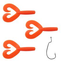 Kit 3pçs Isca Sof Criatura Para Traíra Matadeira Grub Duplo Cor:06 Kit 3pçs Isca Sof Criatura Para Traíra Matadeira Grub Duplo Cor:06