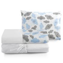Kit 3pçs lençol para bebê mini cama toque macio Moderno