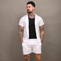 Kit 3pçs Masculino Short E Camisa Tactel + Camiseta Premium