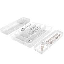 Kit 3pcs Organizador de Talheres e Facas Gaveta Cozinha Porta Talher Bandeja Separador Divisórias - Coza Brinox