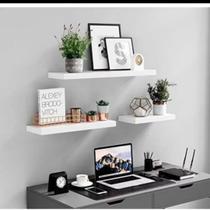 kit 3Prateleiras 30 40 50 cm x10 cm Mdf Organizadora Decoração Cozinha Quarto Banheiro