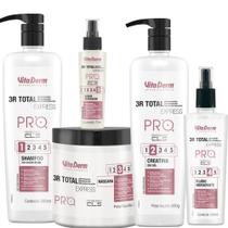 Kit 3r Total Vita Derm 5 Produtos Recuperação de Cabelos Danificados