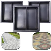 Kit 3un Base Plastica p Produzir Piso Concreto Cimento 20x10x6 Piso Intertravado Tijolinho Bloquete
