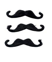 Kit 3un Bigode Falso Preto com pontas viradas de Pelucia Kit 3un Bigode Falso Preto com pontas viradas de Pelucia