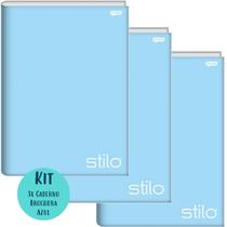 Kit 3un Caderno Brochura Capa Dura Grande 80fls Tons Pasteis Cor Azul Jandaia Escolar Fundamental Kit 3un Caderno Brochura Capa Dura Grande 80fls Tons Pasteis Cor Azul Jandaia Escolar Fundamental