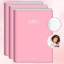 Kit 3un Caderno Brochura Capa Dura Grande com Pauta 80fls Tons Pasteis Ensino Fundamental ou Infantil Kit 3un Caderno Brochura Capa Dura Grande com Pauta 80fls Tons Pasteis Ensino Fundamental ou Infantil