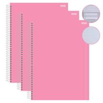 Kit 3un Caderno Universitário Espiral 1 Matéria 80 Folhas Capa Dura Tons Pastéis Rosa ou Lilás Escolar São Domingos Kit 3un Caderno Universitário Espiral 1 Matéria 80 Folhas Capa Dura Tons Pastéis Rosa ou Lilás Escolar São Domingos