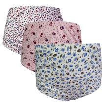 Kit 3UN Calçola Calcinha 100% Algodão Estampada Plus Size Tamanho G3 Cores Sortidas