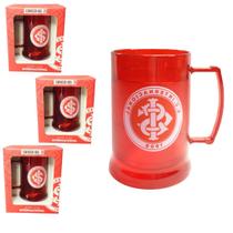 Kit 3Un Caneca Copo Gel 300Ml Vermelho Isolante Térmico