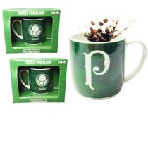 Kit 3Un Caneca Porcelana Reforçada 300Ml Verde Café Clube