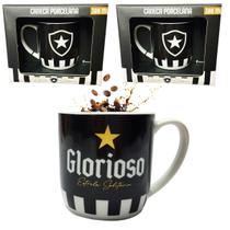 Kit 3Un Caneca Xicara Porcelana Premium Urban 300ml Café Botafogo Glorioso Oficial Selo